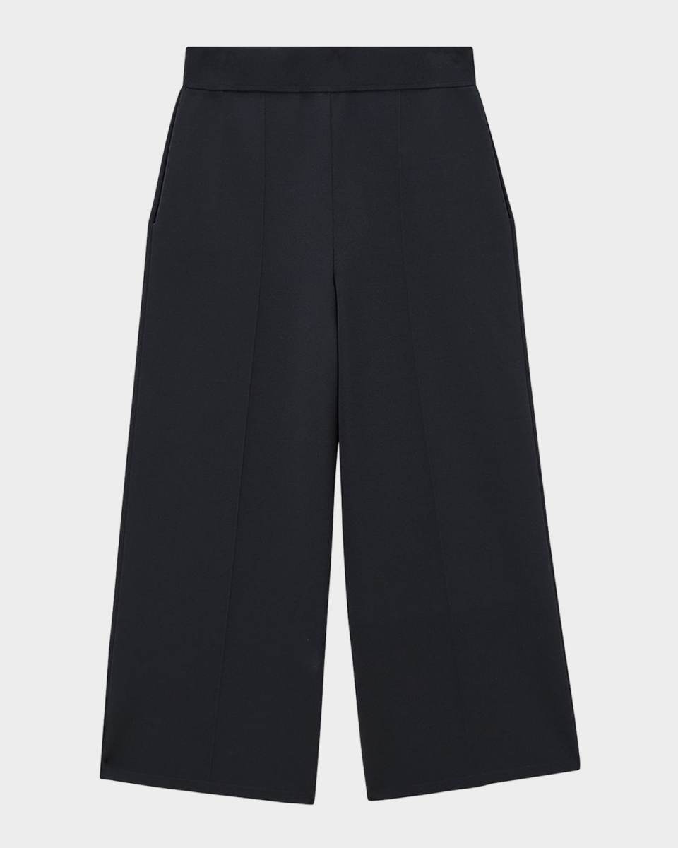 Wide-Leg Viscose Knit Stretch Culottes